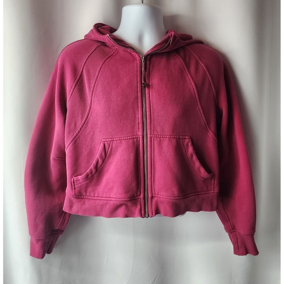 lululemon athletica Tops - Vintage Cropped‎ Lululemon Hoodie Pink Oversized Y2K Athletic Full Zip M